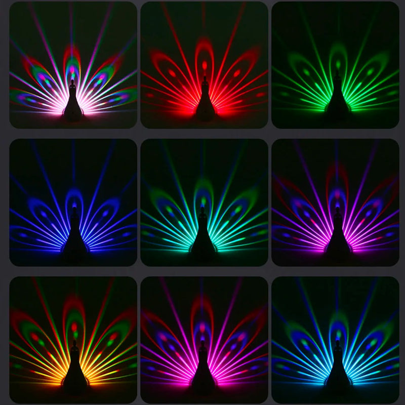 🔥 Luz de projeção de pavão - kit com 2 unidades 😍