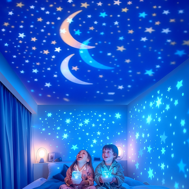 Luz noturna e projetor infantil 2 em 1