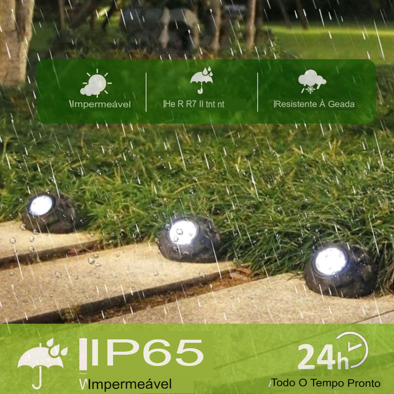 Kit com 3 unidades - Luz solar à prova d'água para paisagens rochosas