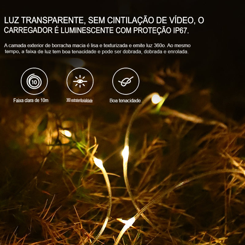 Luzes de corda para exterior, práticas e à prova d'água - Kit com 02 unidades 🎄✅