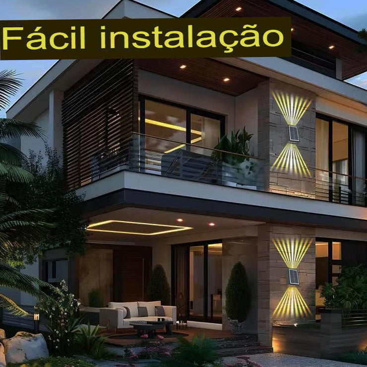 ✨☀️KIT com 3 unidades -  Luzes de parede solares coloridas - luz quente e luz colorida