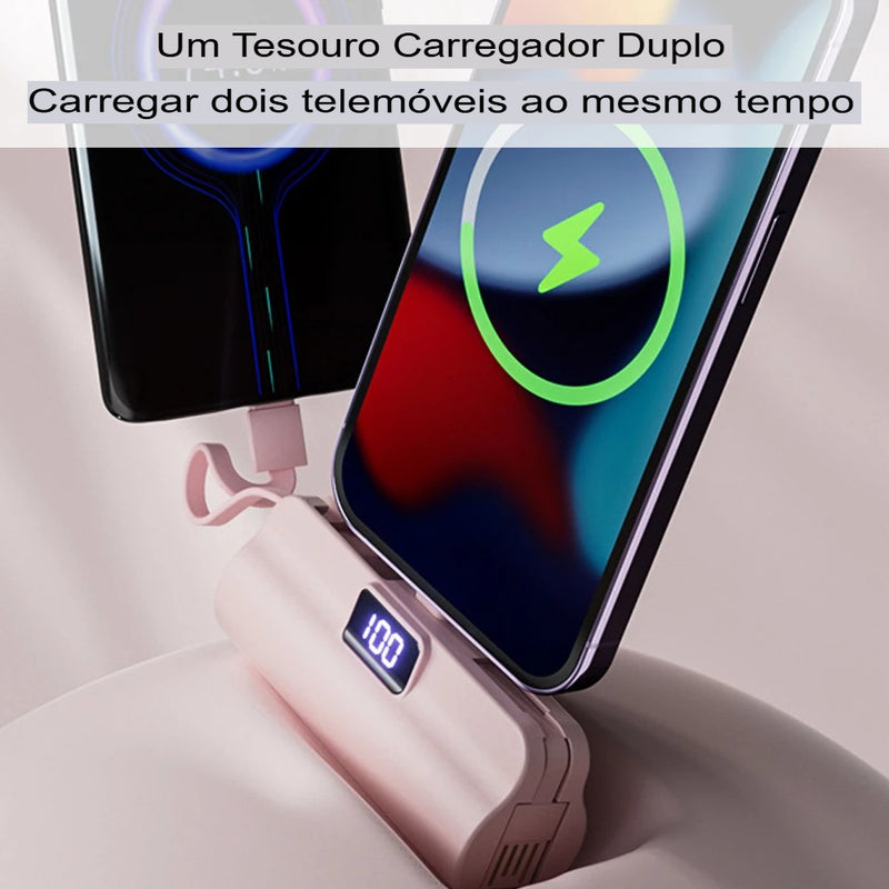 ⏰ Mini carregador 4 em 1 portátil para celular - carregamento em poucos segundos 🔋