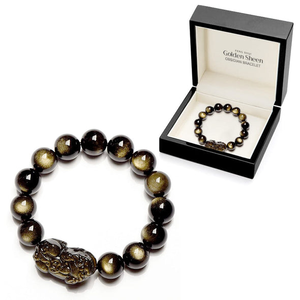 Pulseira Flysmus™ Feng Shui Golden Sheen Obsidian