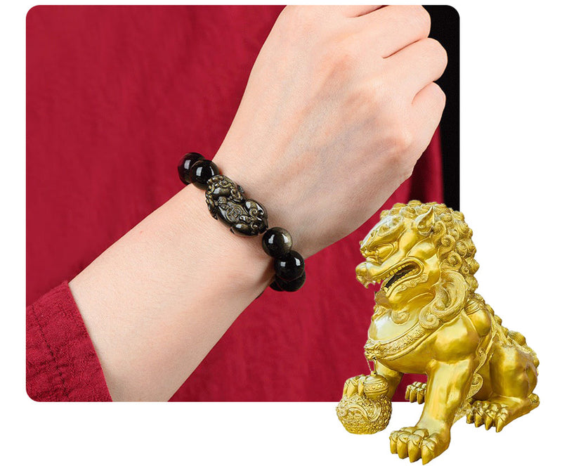 Pulseira Flysmus™ Feng Shui Golden Sheen Obsidian