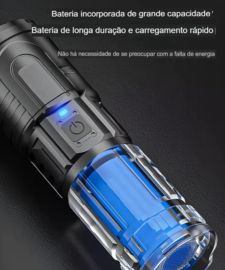 Lanterna telescópica com zoom a laser branco