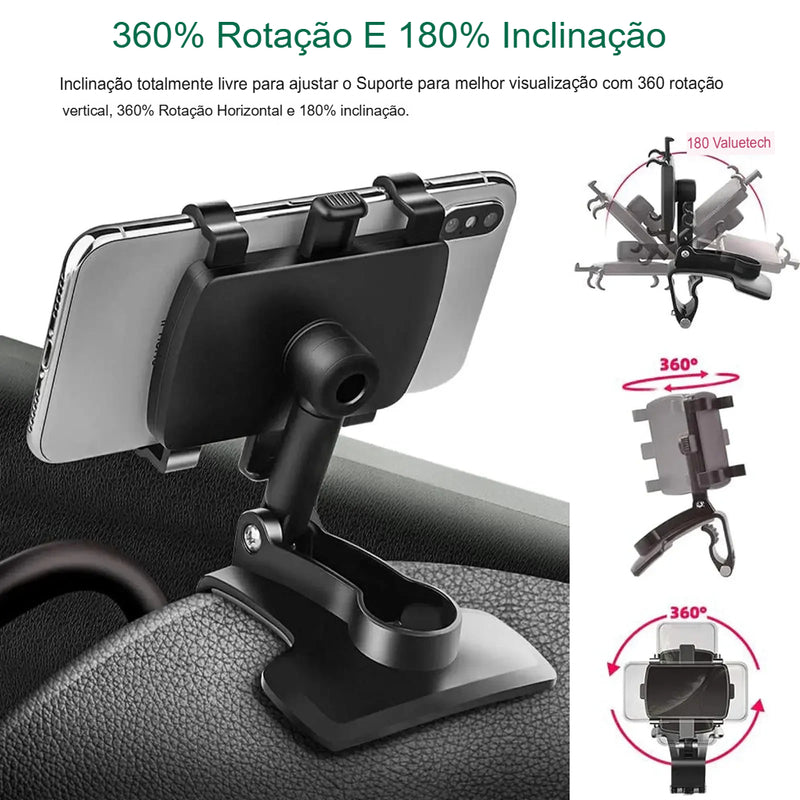 🏆 Novidade de 2025 com 49% de desconto - Suporte giratório de 360 graus para painel de carro