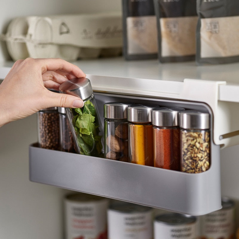SpiceOrganizer - Organizador de Especiarias Autoadesivo + 6 Frascos