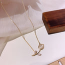 Colar Feminino Delicado de Cristal Tulipa